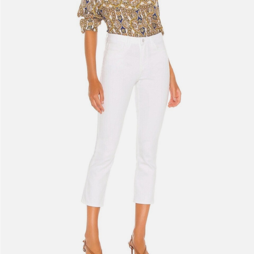 L'AGENCE Nadia cropped denim Crisp White High-Rise Pants 28